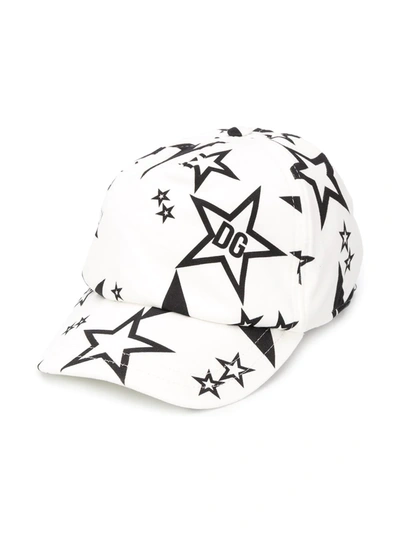 Dolce & Gabbana Kids' Star Print Cap In White