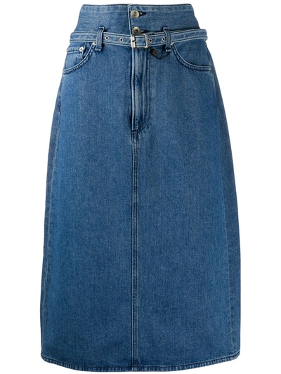 Rag & Bone A-line Denim Skirt In Blue
