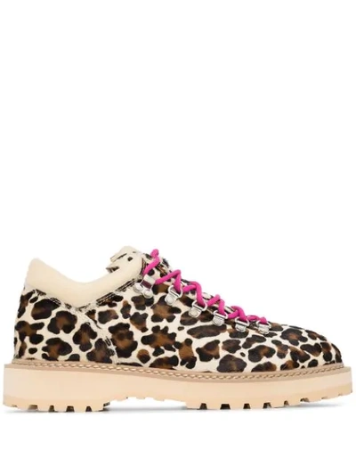 Diemme Brown Monfumo Leopard Print Hiking Boots