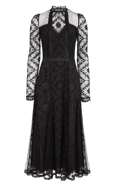 Temperley London Florence Midi Dress In Black