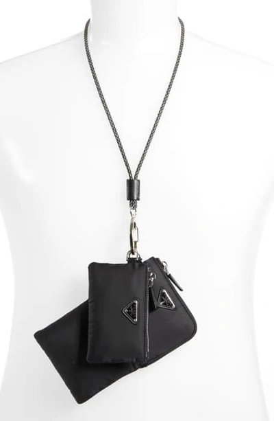 Prada Over-neck Travel Wallet & Pouch In Black