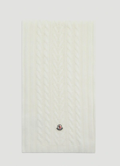 Moncler Cable-knit Scarf In White
