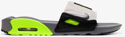 Pre-owned Nike Air Max 90 Slide Smoke Grey Volt Black (women's) In Smoke Grey/volt-black-smoke Grey
