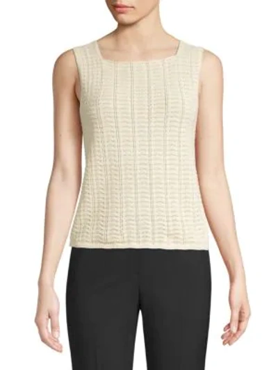 Theory Crochet Tank Top In Ivory