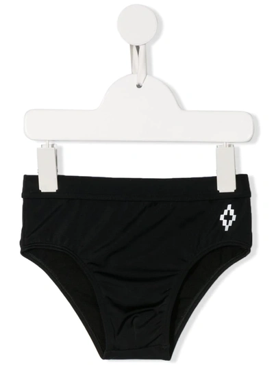 Marcelo Burlon County Of Milan Kids' Logo Swim Trunks In Black