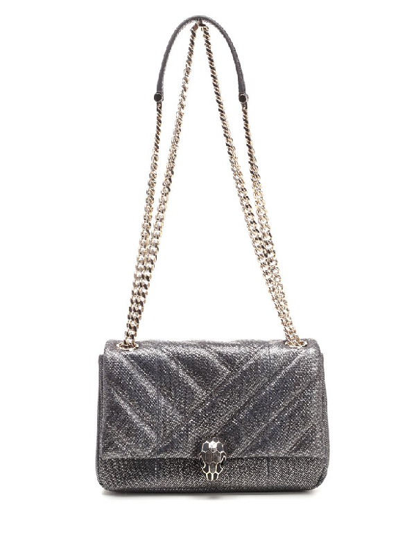 Bulgari Serpenti Cabochon Shoulder Bag In Grey | ModeSens