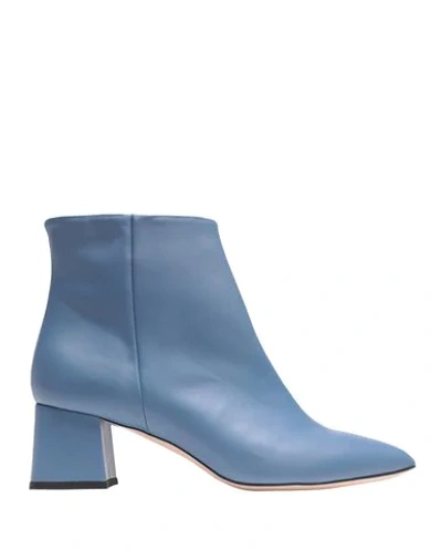 8 By Yoox Ankle Boots In Pastel Blue