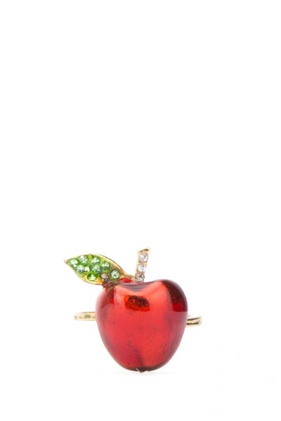 Miu Miu Crystal Embellished Apple Ring In F0225