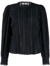 Isabel Marant Étoile Peachy Pleated Lace Inset Blouse In Black