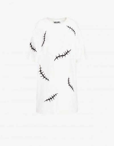Moschino Couture Cady Dress With Scars In White