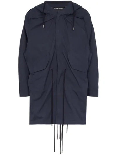 Y/project Y / Project Hooded Drawstring Parka In Blue