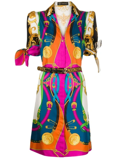 Versace Barocco Rodeo Print Shirt Dress