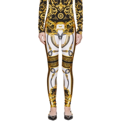 Versace Printed Stretch-jersey Leggings In White