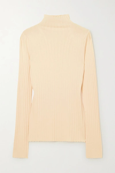 The Row Bottani Ribbed Merino Wool And Cashmere-blend Jumper In Eggshell