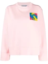 Moschino Appliquéd Cotton-jersey Sweatshirt In Pink