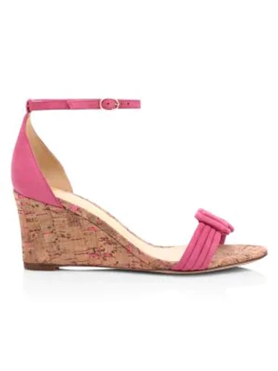 Alexandre Birman Women's Vicky Knotted Leather Wedge Sandals In Popsicle