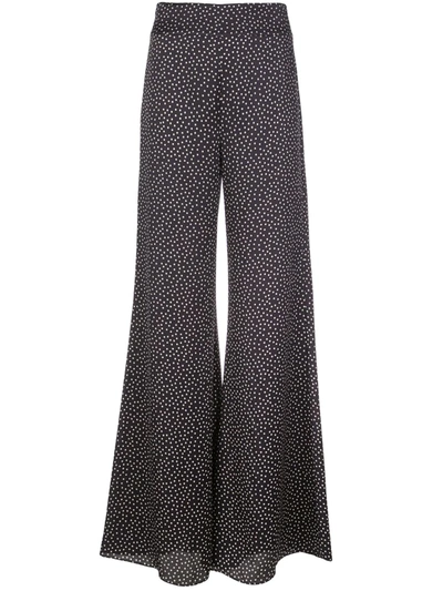 Alexis Minna Flared Polka Dot Trousers In Blue