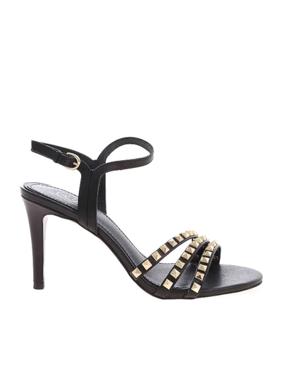 Ash Hello Studded Leather Sandals In Black