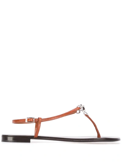 Giuseppe Zanotti Faux-gem Embellished Strappy Sandals In Brown