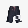 Thom Browne Navy Tech 4-bar Board Swim Shorts In Blue