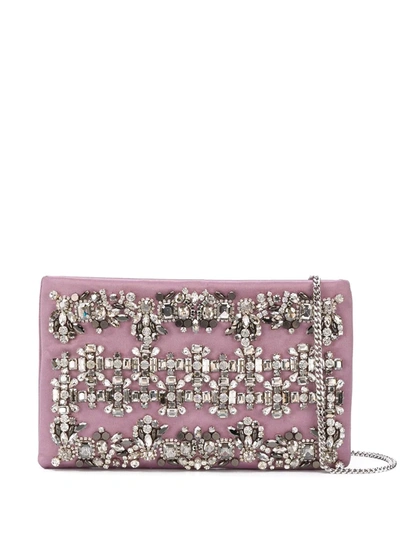 Etro Embellished Clutch Bag In Pink