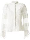 Alexis Lace-insert Ruffle Blouse In White