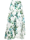 Blumarine Asymmetric Ruffled Floral Print Skirt In Multicolor