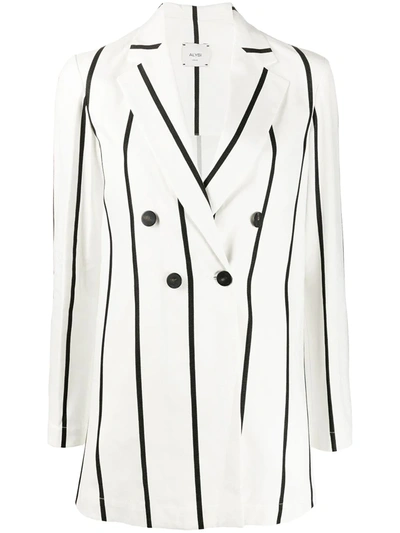 Alysi Oversized Striped Blazer Jacket In White
