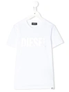 Diesel Kids' White T-shirt With White Frontal Logo
