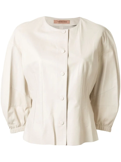 Yves Salomon Button-up Jacket In White