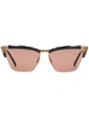 Gucci Bamboo Effect Cat-eye Sunglasses In Black