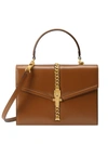 Gucci Sylvie 1969 Small Top Handle Bag In Brown Leather