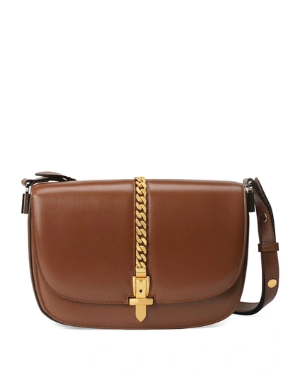 Gucci Small Sylvie 1969 Shoulder Bag In Brown