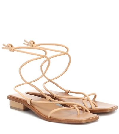 Loq Ara Leather Sandals In Neutral