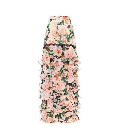 Costarellos Lennisa Floral Georgette Skirt In Multicoloured