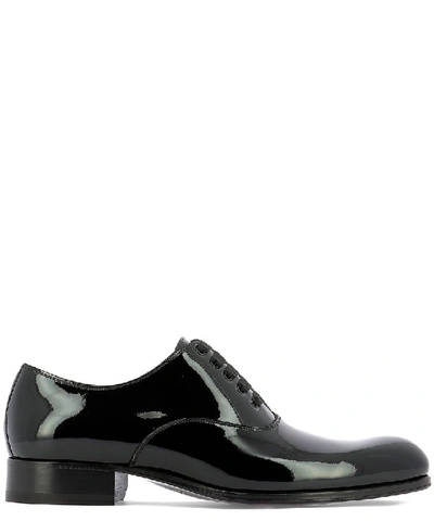 Tom Ford Patent Oxford Shoes In Black