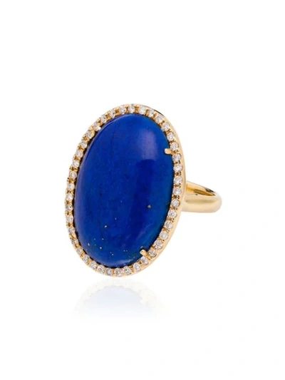 Kimberly Mcdonald 18kt Yellow Gold Lapis Lazuli Diamond Ring In Yellow Gold/blue