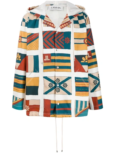 Lanvin Flag-print Cotton-canvas Parka In Multi