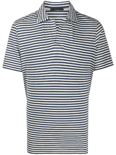 The Gigi Striped Cotton-jersey Polo Shirt In White