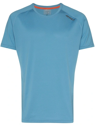 2xu Ghost Logo-print Technical-jersey Running T-shirt In Blue