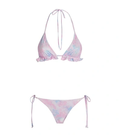 Loveshackfancy Riviera Floral-print Bikini Set In Purple