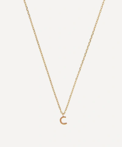 Aurum + Grey 9ct Gold C Initial Pendant Necklace