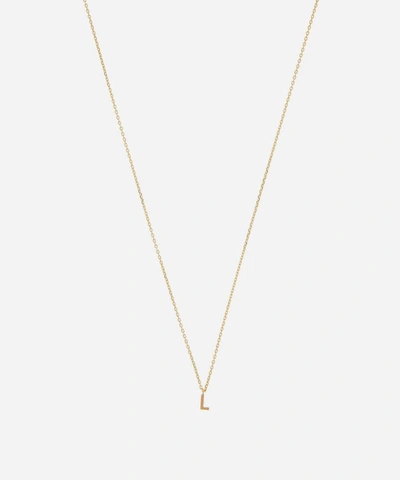 Aurum + Grey 9ct Gold L Initial Pendant Necklace