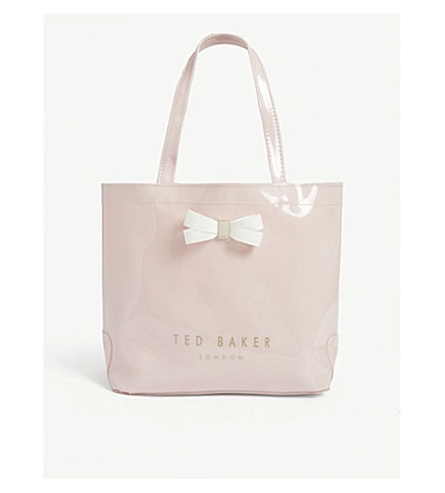 Ted Baker Geeocon Bow Detail Pvc Tote In Grey