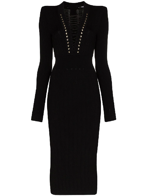 balmain black dress