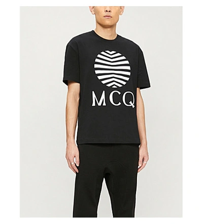 Mcq By Alexander Mcqueen Graphic-print Crewneck Cotton-jersey T-shirt In Black