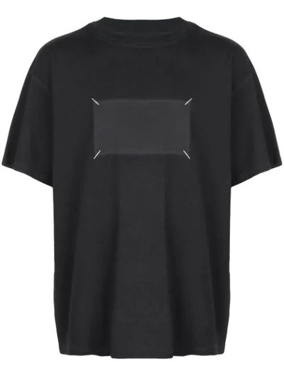 Maison Margiela Logo Print Stitched Cotton T-shirt In Black