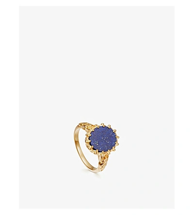 Astley Clarke Floris 18ct Yellow Gold-plated Vermeil Silver And Lapis Ring