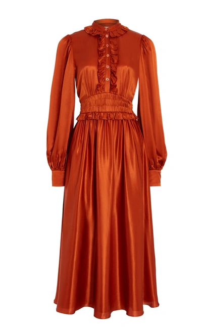 Temperley London Birdie Midi Dress In Hazelnut