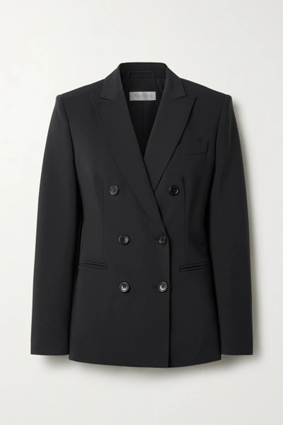 Max Mara Nativa Double-breasted Wool-blend Blazer In Navy